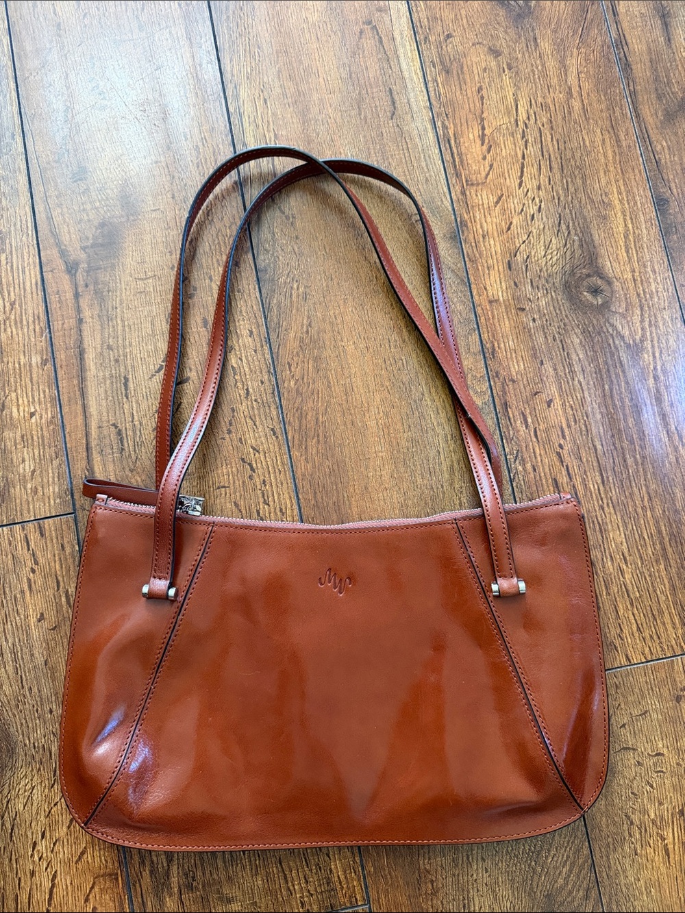 Monsac Chestnut Brown Leather Shoulder Bag